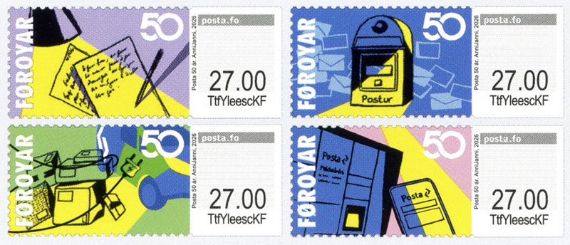 FAROE ISLANDS. 2026, 50 years of Posta