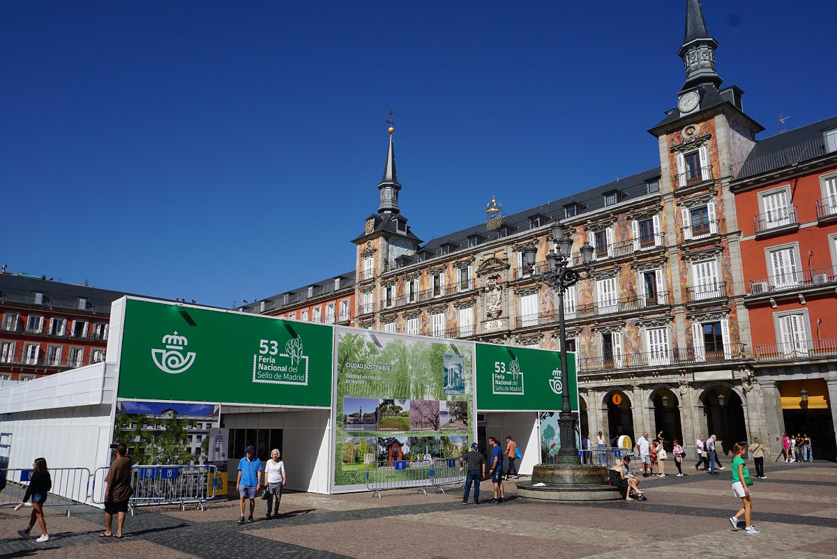 La carpa de Correos en la 53 Feria Nacional del Sello de Madrid 2023